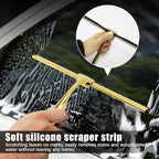 Squeegee for Shower Glass Door, All-Purpose Stainless Steel Squeegee with Adhesive Hooks, Cleaner Tool for Tile Walls, Bathroom, Window, Glass and Car Windshield, Mirrors and Kitchen(10in, Gold)