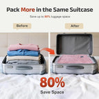 IDEATECH 15 Pack Travel Vacuum Bags with USB Pump, Space Saver Vacuum Seal Bags for Clothes, Compression Bags for Suitcase Packing & Carry-On Luggage, Easy to Load, Complete Travel Pack-5S+5M+5L