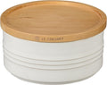 Le Creuset Stoneware Canister with Wood Lid, 23 oz. (5.5" diameter), White