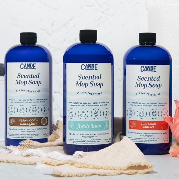 CANDE Mop Soap - Highly Scented Mop Soap, Luxury Floor Cleaner, Premium Fragranced Floor, Streak-Free Shine, 32 oz (Lavender Vanilla)