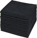 SINLAND Microfiber Cleaning Cloth Absorbent Dish Cloth Kitchen No Streak Dish Rags Glass Cleaning Cloths 12inchx12inch 12 Pack Black