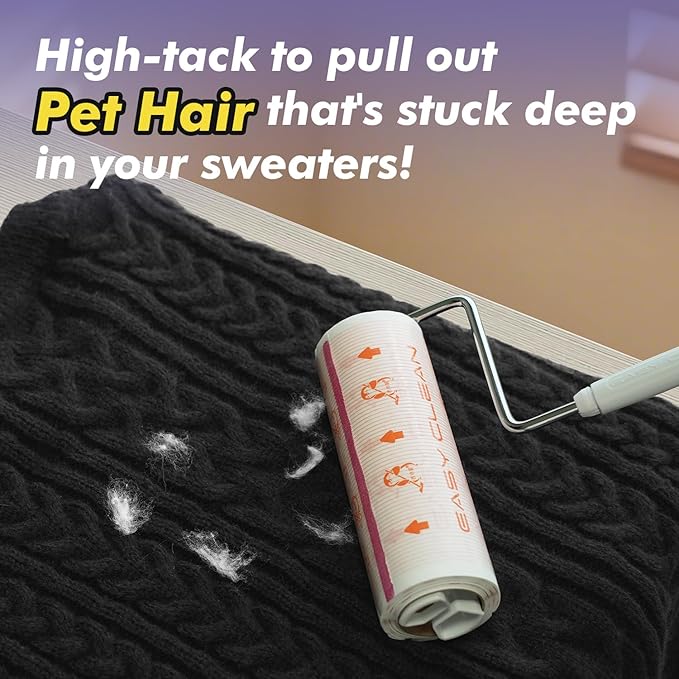 Lint Roller Refills 6.3 inch Bulk 6Rolls Total 300 Sheets Extra Sticky Lint Remover