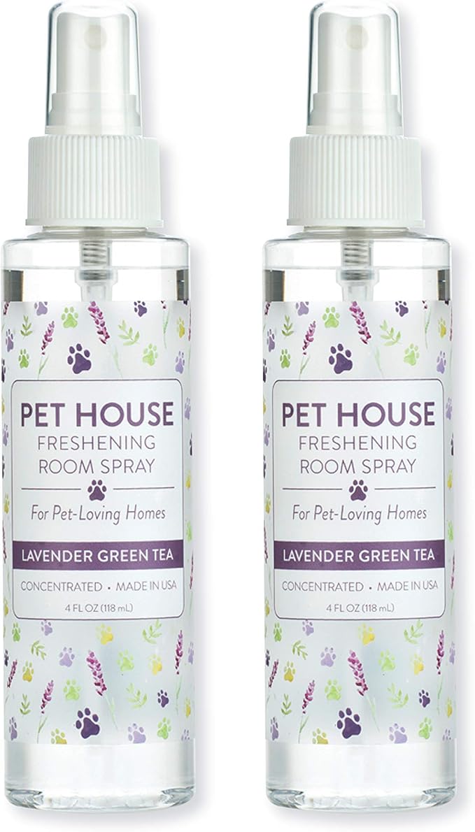 One Fur All Concentrated Room Spray 4 OZ Dog and Cat Friendly Air Freshener for Pet Odor, Lavender Green Tea, Pack of 2