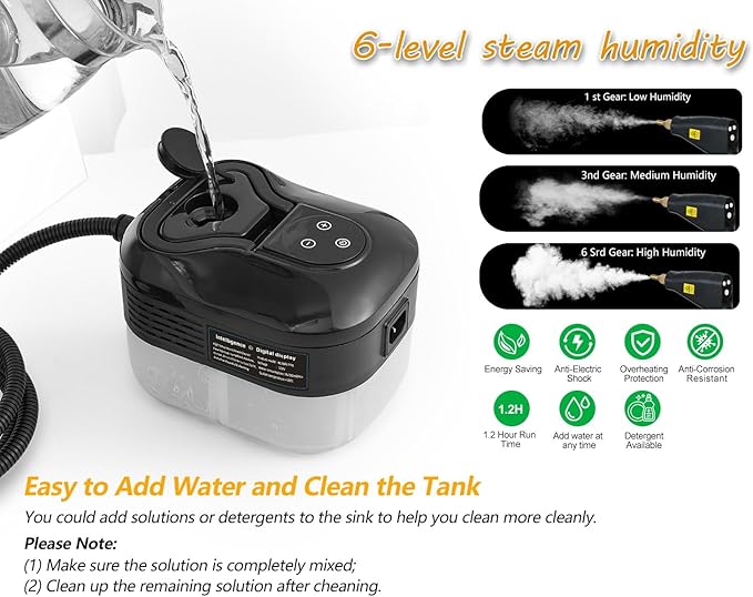 Handheld Steam Cleaner, 2500W High Pressure Multi-Surface Steam Cleaner for Home Use, Car Steamer For Cleaning Auto Detailing Kitchen Floors Tools