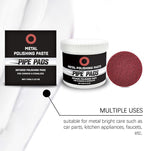 Metal Polishing Paste Pipe Infused Polishing Pads Chrome Stainless Steel Aluminum Cars Paste Protectant Scratch Remover Metal Care Kit Tarnish And Oxidation Remover