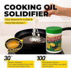 Cooking Oil Solidifier - 22oz (64 Cups) Algae-Based Grease Hardener for Easy Disposal, Turns Used Cooking Oils to Solid Waste, Kitchen Fry Oil Solution (4.4 Gallons)