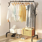 Wardrobe Closet, Portable Clothing Rack for Hanging Clothes,Clothing Storage Shelf,with Storage Shelves,for Cloakroom Bedroom, Design Good Load Bearing Non-Slip Corrosion Resistant Black
