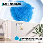 DRQ Ceiling Fan Cleaner Duster, 2 Pack Reusable Microfiber Duster with Extension Pole, 13 to 48 Inch Fan Blade Cleaner, Removable Dusters for Cleaning Walls Bookshelves Door Window Top (Blue Pink)