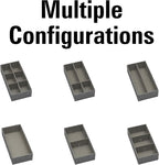 Household Essentials 3 Piece Drawer Organizers Starter Set, Customizable Inserts, Large Tray and 2 Small Trays, Graphite