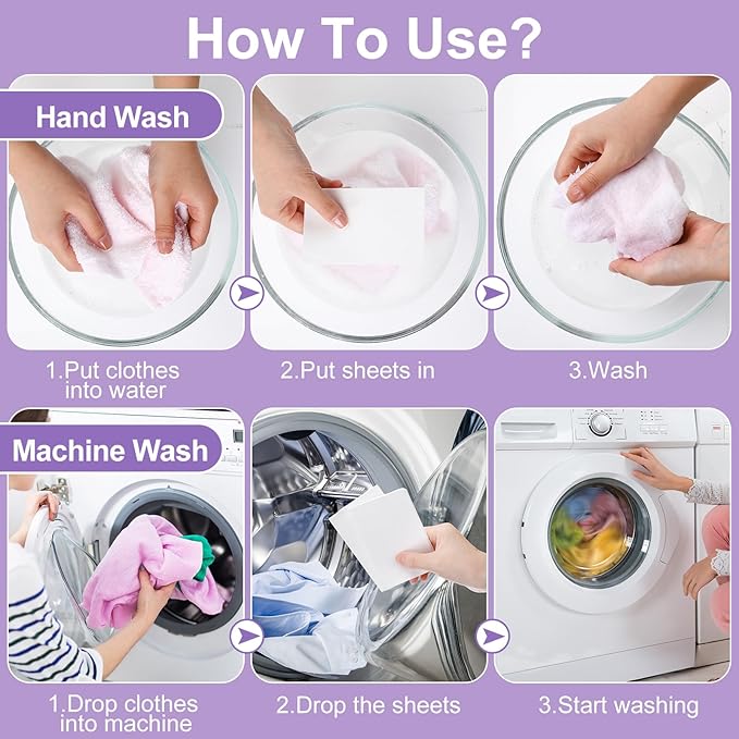 Loopeer 600 Loads Laundry Detergent Sheets Bulk No Leak Laundry Soap Sheets Anti Sensitive Liquidless Laundry Supplies Washing Strips for Home Dorm(Lavender)