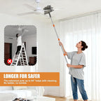 Ceiling Fan Cleaner Duster with 84'' Extension Pole, Baseboard Cleaner Tool with Handle, Reusable Chenille & Microfiber Pads for Dusting Ceiling Fan Baseboard Wall Window Floor