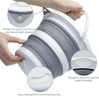 Small Collapsible Bucket 1.3 Gal/5L, BPA-Free - Space-Efficient, Portable Foldable Water Pail for Household, Outdoor Use, Car Wash, Camping, Fishing - Grey, Single Pack