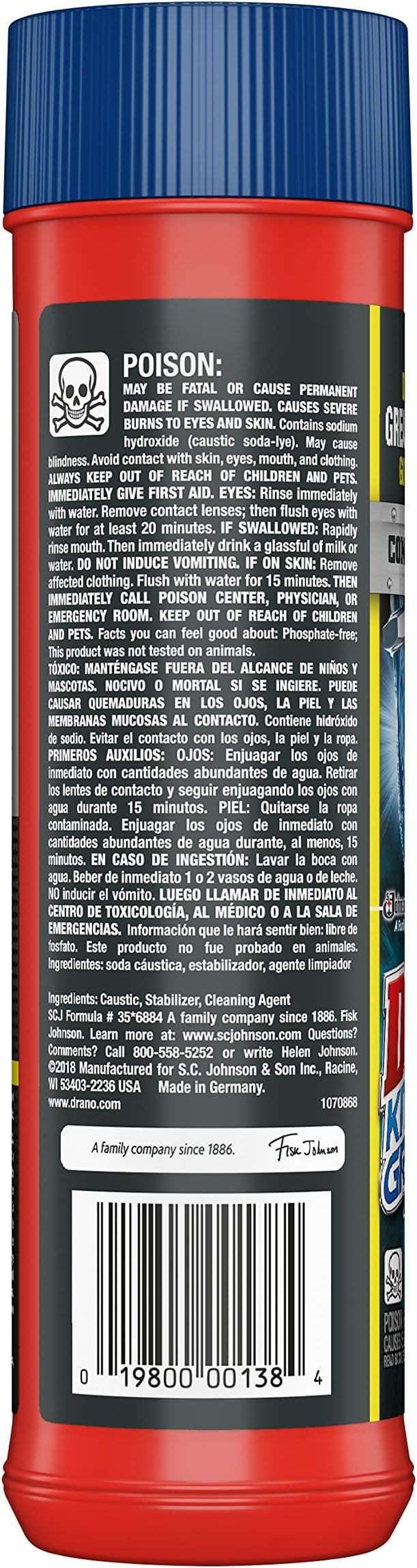 Drano Kitchen Granules Clog Remover, Commercial Line, 17.6 oz (Pack of 2)