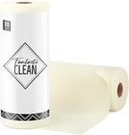 Fantasticlean Microfiber Cleaning Cloth Roll -30 Pack, Tear Away Microfiber Towels, 12" x 12", Reusable, Washable, Scratch Free, Ultra Absorbent Dishcloth for All-Around Cleaning Supplies (Beige)