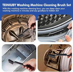 6 Pcs Washing Machine Cleaning Brush Kits, Front Load Washer Cleaner Brushes Tools - 1 Pcs Drum Laundry Cleaning Brush and 5 Pcs Crevice Cleaning Brushes for Lint, Tight Spaces and Washer Rubber Seal