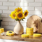 Tioncy 12 Pack Sunflower Kitchen Sponges Bulk Dual Sided Scrubber Yellow Sunflower Sponges Dishwashing Kitchen Cleaning Accessories for Funny Christmas Holiday Household Supplies