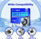 Washing Machine Cleaner (24 Pack), Washing Machine Cleaning Tablets for Front Load & Top Load HE Washers, Washer Cleaner Easily Removes Residue Grime & Odors, Septic Safe, 12 Month Supply