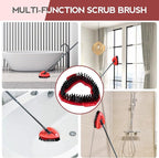 Spin Mop Scrub Brush Head Compatible with oceda EasyWring 1-Tank System, 2 pcs Scrub Brush, Floor Scrubber Hard Bristle Cleaning Brush for Bathroom, Kitchen, Tub and Tile