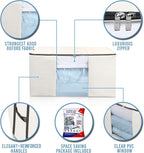Cube Vacuum Storage Bags, Space Saver Bags, Decorative Totes with Cubic Vacuum Compression Seal Bags for Clothing & Bedding. Jumbo Organizer for Storing Clothes, Comforters, Blankets, Pillows & More!