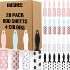 Hushee 20 Pcs Bulk Mini Lint Roller for Pet Hair and Clothes Lint Roller Travel Size Removers Sticky Removing Tool for Travel, Gift Bags, Furniture, Car Seat