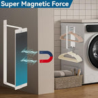 Magnetic Hanger Holder for Laundry Room, Strong Magnetic Hanger Storage Organizer for Dryer/Washing Machine Capacity Upgrade Holds up to 80 Metal Hanger White 2Pack