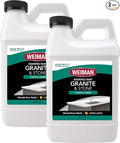 Weiman Disinfecting Granite and Stone Countertop Cleaner and Polish - Safely Cleans & Shines Marble, Quartz Quartzite Slate, Limestone, Corian, Laminate Tile, 64 Oz, 2 Pack