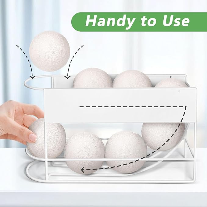 Kevenal Magnetic Dryer Ball Holder for Laundry Room, Dryer Ball Storage Container Organizer Magnetic Basket for Laundry Room (Hold 8 Balls)