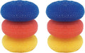 LOLA Jumbo 4" Plastic Mesh Scouring Pads, 6 Pack, Non-Scratch, Great for Pots, Dishwashing, Sinks, Appliances, Assorted Colors