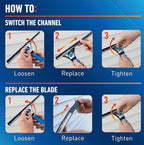 Unger Professional Connect and Clean 18” EZ Change Window and Glass Cleaning Squeegee, Large and Small Windows, Rubber Blade Tool for Streak-Free Results, Includes 12” Channel