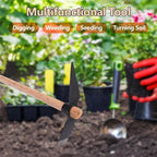 Gardening Pick Axes, Heavy Duty Pick Axe Hand Tool Pickaxe Mattock Hoe with Wooden Handle Mattock Pick Multipurpose Hand Tool for Outdoor﻿