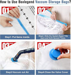 BoxLegend Vacuum Storage Bags with Hand Pump 6 Medium 19.68’’x27.56’’ Thickened Waterproof Vacuum Seal Bags for Clothing Bed Sheets Pillowcases Compression Space Saving for Moving Closet Storage