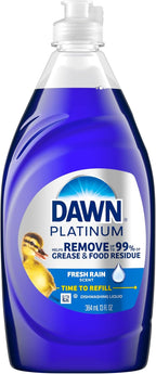 Dawn Platinum Dish Soap, Fresh Rain Scent Liquid Dishwashing Detergent, Powerful Dawn Dish Soap for Tough Grease Removal, 13 oz