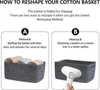 Large Storage Baskets for Shelves, Closet Organizers Bins for Clothes Blanket Towels, Baby Nursery, Toy Baskets Box, Woven Rope Baskets, 17 x 13 x 7.5”, 3 Packs Dark Gray