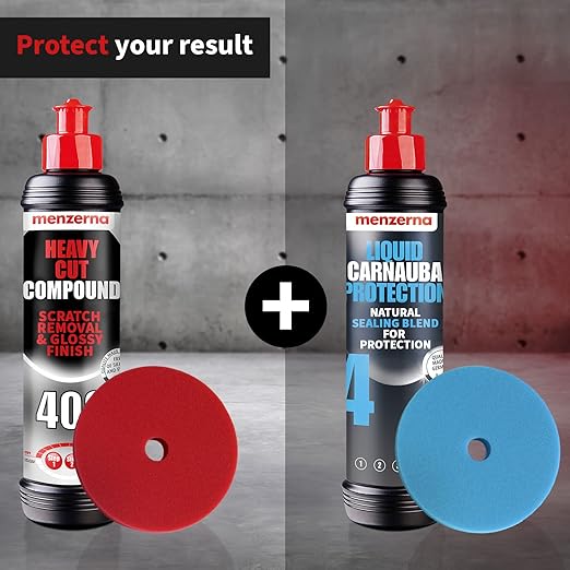menzerna Heavy Cut Compound 400" Car Polish I Heavy Cut, Medium Cut & Finish I Buffing & Polishing Compound for Scratch Repair I for Scratches, Swirls & Holograms I Silicone Free I 16oz