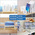 12 Pack Acrylic Shelf Dividers,Clear Acrylic Divider for Clothes/Purses,Wood Shelf Closet Separators,Shelf Divider Closet Organizer,Shelf Separators in Bedroom Kitchen Office Cabinets Storage