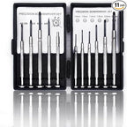 11PCS Mini Precision Screwdriver Set, Small Tools with 11 Size Flathead and Phillips Kit, Professional Magnetic Repair Tool for Jewelry, Ring Doorbell, Watch, iPhone, Toys, Computer, Eyeglass