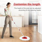 Mop Handle for Ocedar, Mop Handle for O Cedar, Spin Mops Replacement Stick and Base for Ocedar, 4-Section Mops Handles and Base for O Cedar, 30" to 58" Mop Stick Pole and Base for Cedar Mop