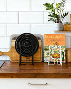 SUNFICON 2 Pack Cutting Board Racks Holders Pot Pan Lids Holders Chopping Board Organizers Thin Bakeware Trays Dry Display Stands Kitchen Countertop Cabinet Office Black
