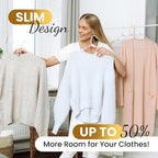 Our Modern Space 200 Pack Plastic Hanger for Shirt Pants Coats Dresses Skirts Suits Jackets - Standard Thick Coat Hanger - Sturdy & Durable Design with Shoulder Grooves Hook - White