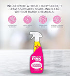 The Pink Stuff Fruity Scent Multi-Purpose Cleaner Spray 25.4 oz Bundle with Microfiber Cloth + Scrub Brush - Natural Cleaner for All Surfaces - Tackles Tough Stains - (3 Items)