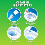 Scrubbing Bubbles Toilet Bowl Cleaning System with Flushable & Disposable Cleaner Refill Pads, Fights Odors and Helps Remove Limescale & Hard Water Stains, Citrus Scent, 1 Wand + 4 Refills + 1 Stand