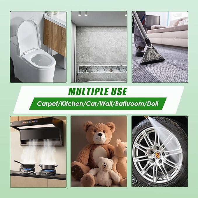 3BAR Steam Cleaner, 2200W Handheld Steam Cleaner whit 8 Accessories for Home Use, Fast Heat-Up in 12s, 1.2L Water Tank, Car-Portable Handheld Steamer for Cleaning Kitchen, Bathroom, Grout, Car