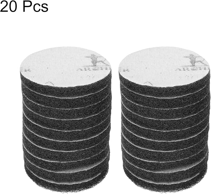 HARFINGTON 20pcs Scrubber Scouring Pads 800 Grits 4 Inch Drill Power Brush Hoop and Loop Surface Conditioning Disc Drill Scuffing Disc Scrub Pads for Home Kitchen Cleaning, Grey