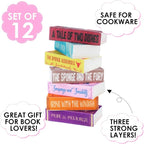 12 Pieces Book Kitchen Sponges Novels Sponges Fun Non-Scratch Scrub for Washing Dishes Pots Pans and Household Cleaning Supplies for Kitchen Dishes Furniture Gifts