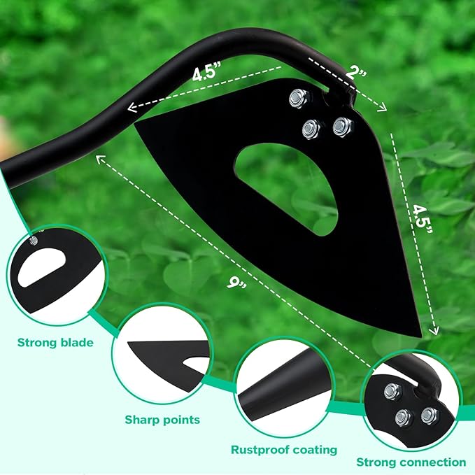 Lilyvane Hoe Garden Tool with 70Inch Long Handle, Heavy Duty Garden Hoes for Weeding Loosening Soil Digging Planting Ridging, Handy Hoe Gardening Tools Weeding Hoe