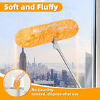 6 ft Extendable Handle with 20 Duster Refills, Heavy Duty Duster Refills Kit Compatible with Swiffer, 360 Disposable Microfiber Duster Pads for Ceiling Fan, Window & Hard to Reach Areas Cleaning