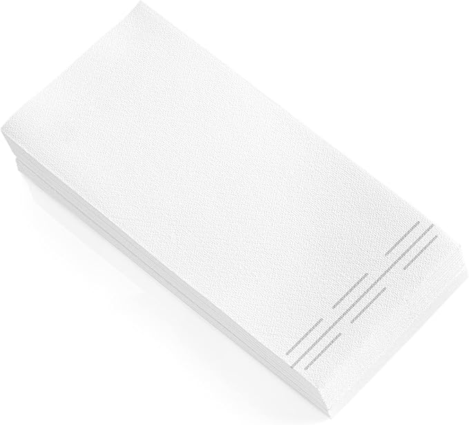 100 Pack Linen Feel Guest Paper Hand Towels | Disposable Super Absorbent Airlaid Paper Towels For Bathroom, Party, Weddings, Or Events | 12 x 17 Inches 1/6 Folded Decorative Design