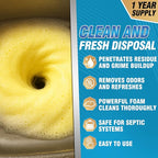 Garbage Disposal Cleaner and Deodorizer Tablets - 50 Count (1-Year Supply), Powerful Foaming Sink Cleaner, Quickly Eliminates Odors (49, Tablet)