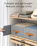 Homsorout Closet Organizers and Storage - Fabric Clothes Organizer with Handles, Foldable Jeans Organizer for Clothes, Drawer Organizer for Shirts, Bra, Sweater, Scarf, 8 Pack, Grey