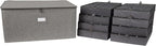 Covermates Keepsakes - Adjustable Zip-Top Storage Box - Configurable FlexGrid Compartments - Heavy Duty Polyester- Reinforced Handles - Stackable Design - Indoor Storage, Grey Heather